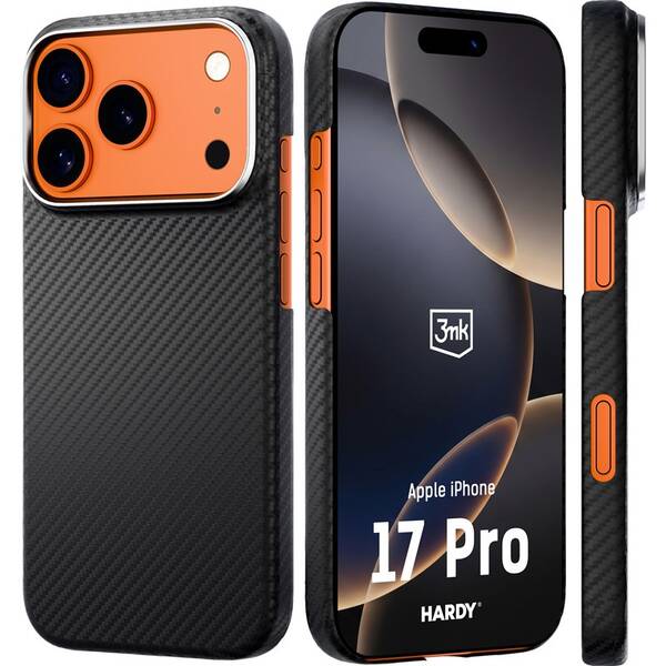 Kryt na mobil 3mk HARDY Aramid MagCase na Apple iPhone 17 Pro čierny

