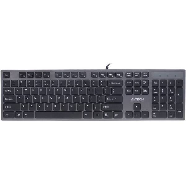 Klávesnica A4Tech KV-300H, USB, CZ sivá

