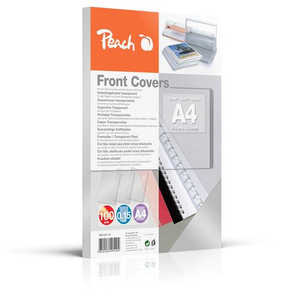 Viazací set Peach přední desky, A4, 100ks priehľadná

