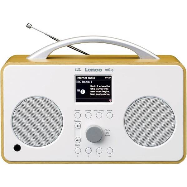 Internetový rádioprijímač s DAB+ Lenco PIR-645 biely/drevený

