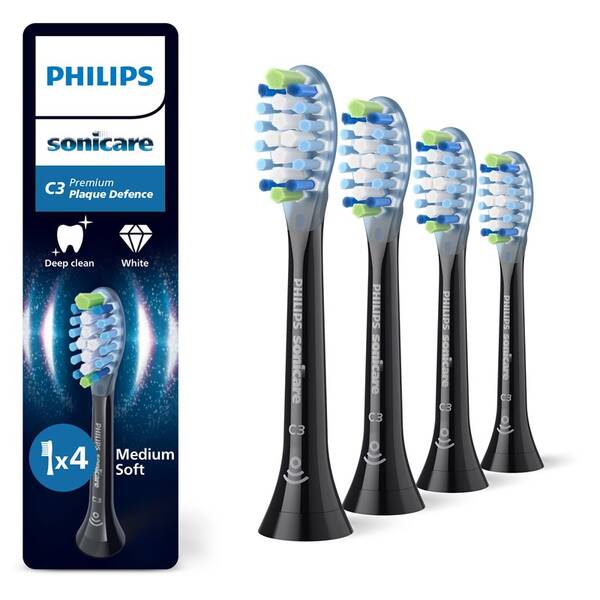 Náhradné hlavice Philips HX9044/88 (4 ks) čierna

