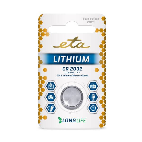 Batéria lítiová ETA CR2032, blister 1ks 

