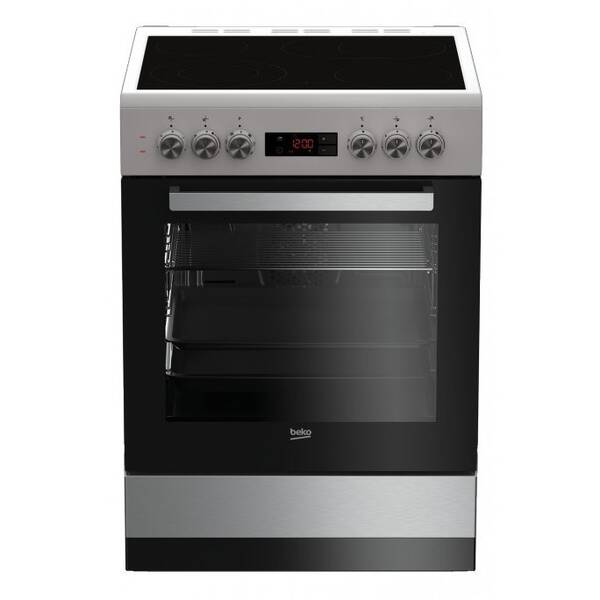 Sklokeramický sporák Beko FSM 67320 GXS nerez

