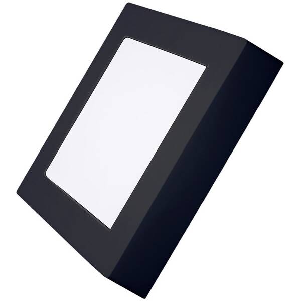 LED stropné svietidlo Solight CCT, prisadené, 12 W, 900 lm, štvorcové čierne

