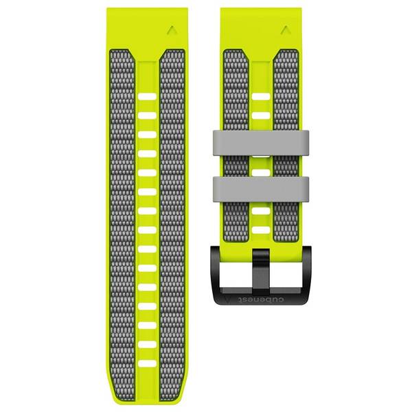 Remienok Cubenest Premium Silicone Garmin QuickFit Band 26mm sivý/žltý

