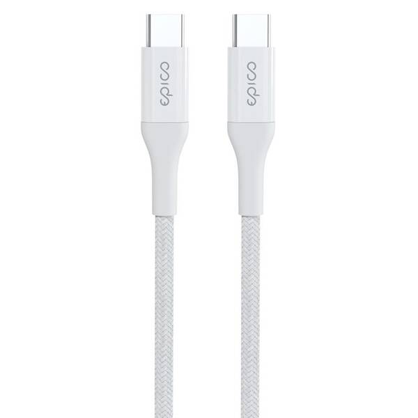 Kábel Epico Braided PD, USB-C / USB-C, 1.2m biely

