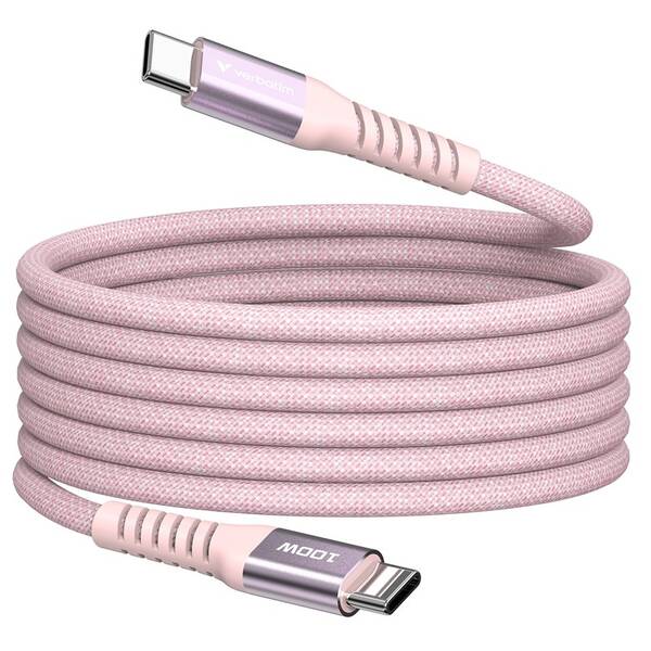Kábel Verbatim Sync & Charge USB-C/USB-C 100W 1,2m ružový

