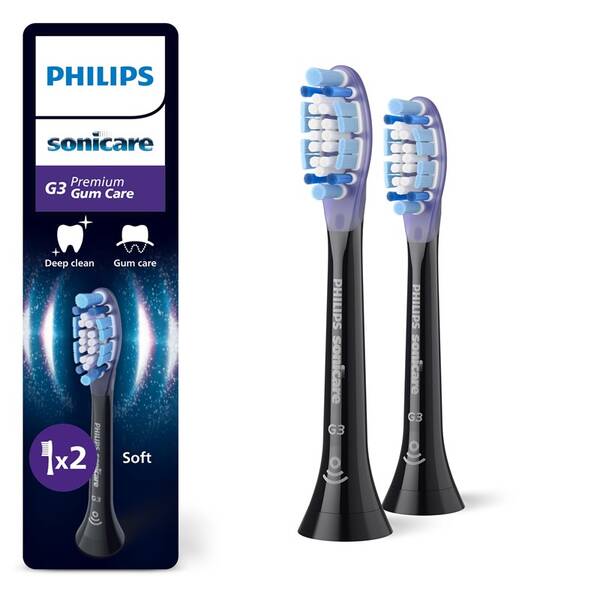 Náhradné hlavice Philips HX9052/88 (2 ks) čierna

