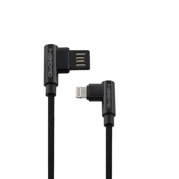 Kábel GoGEN USB/Lightning, 1m, obojstranný, opletený čierny

