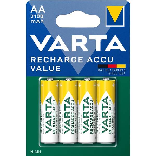Batéria nabíjacia Varta Value, HR06, AA, 2100mAh, Ni-MH, blister 4ks 


