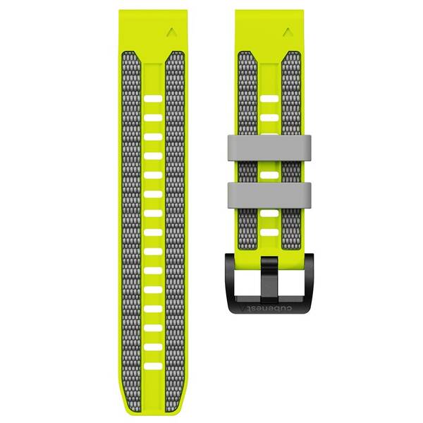 Remienok Cubenest Premium Silicone Garmin QuickFit Band 22mm sivý/žltý

