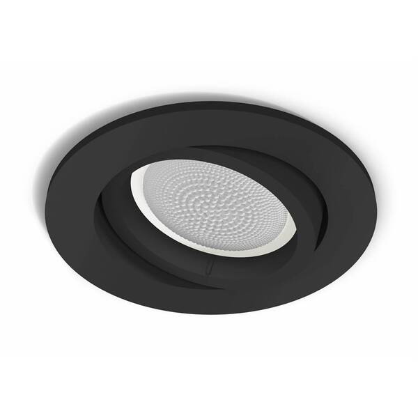 Vstavané svietidlo Philips Centúra okrúhle čierne

