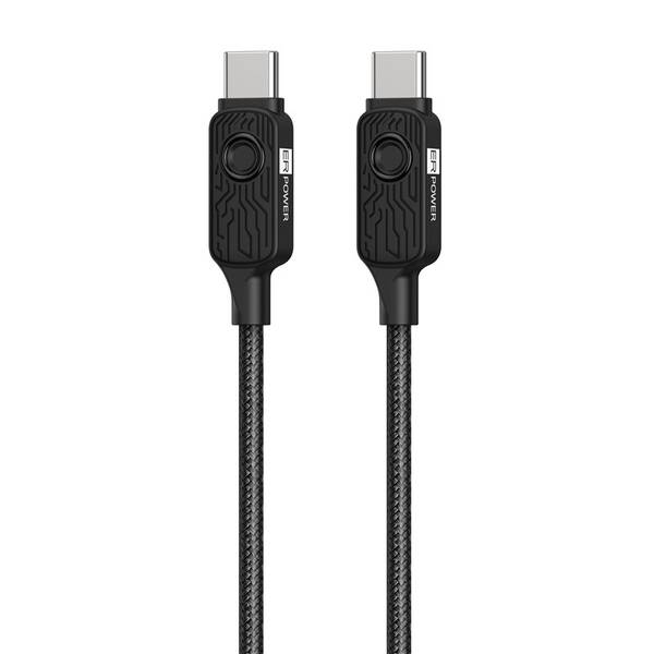 Kábel ERPOWER Datablocker USB-C/USB-C, 1,5 m čierny

