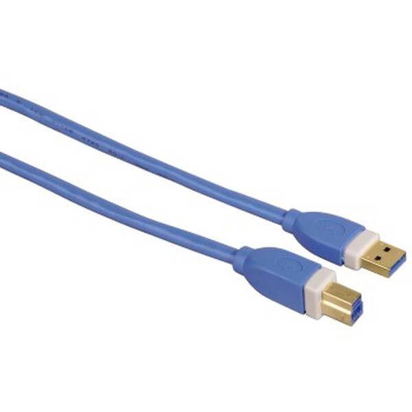 Kábel Hama USB A-B, 1,8m modrý

