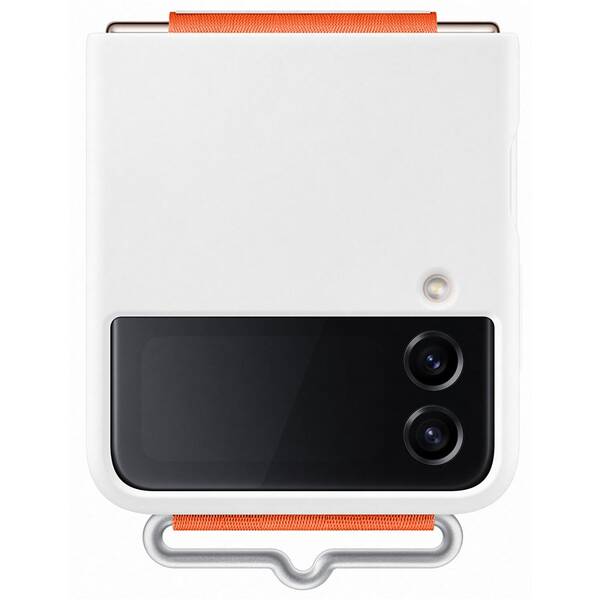 Kryt na mobil Samsung Galaxy Z Flip4 Silicone cover with strap biely

