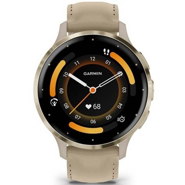 Inteligentné hodinky Garmin Venu 3S - Soft Gold/French Gray Leather Band 

