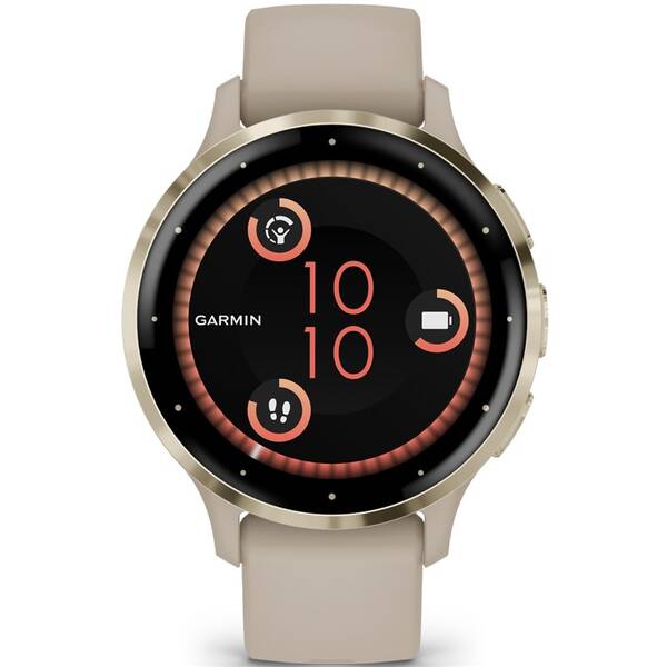 Inteligentné hodinky Garmin Venu 3S - Cream Gold / French Gray Silicone Band 


