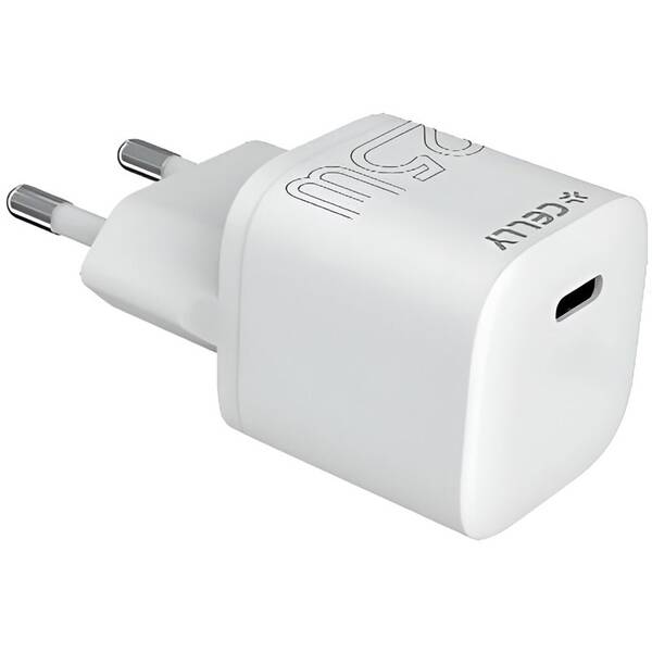 Nabíjačka do siete Celly Ultra Compact 1x USB-C, 25 W biela


