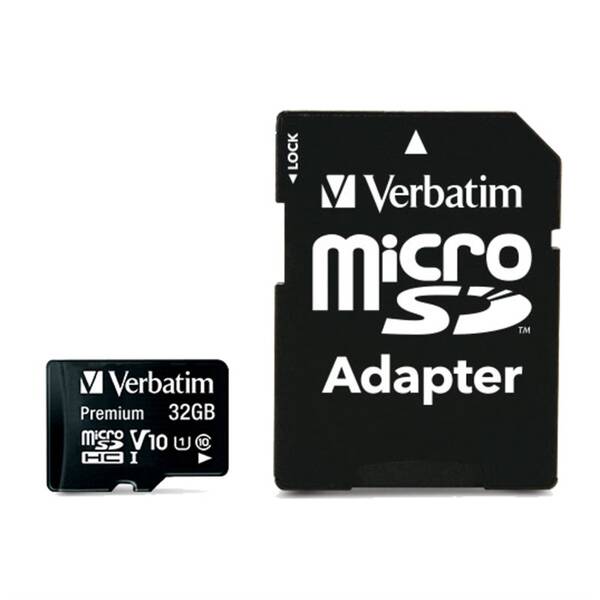 Pamäťová karta Verbatim micro SDHC 32GB Class 10 (90R/10W) + adapter 

