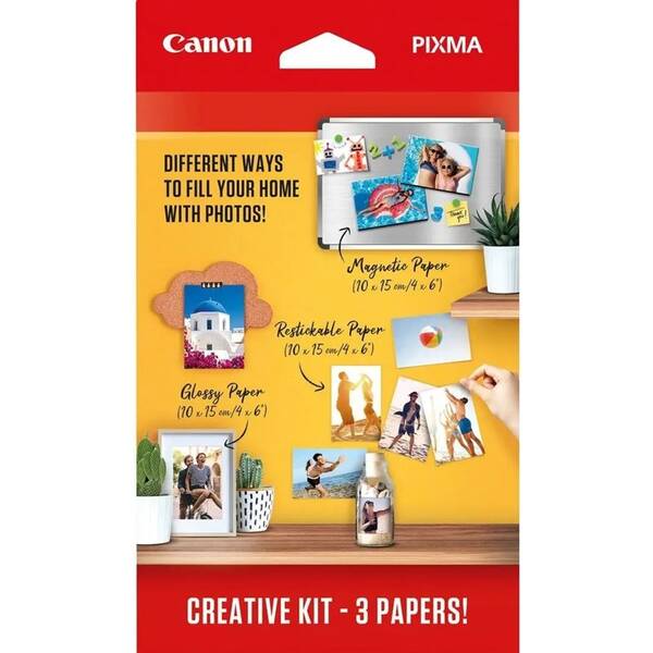 Papiere do tlačiarne Canon PIXMA CreativeKit 2 MG-101 + RP-101 + PP-201, 265 g/m2, 10 × 15cm 

