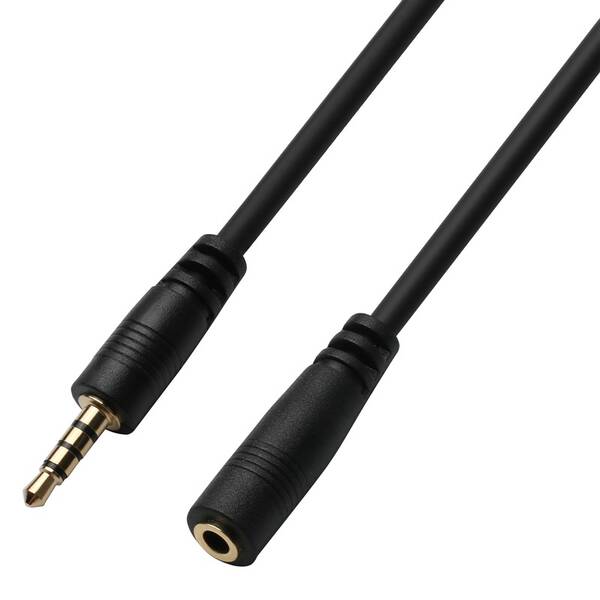 Kábel GoGEN predlžovací 3,5mm jack, 4 pólový, 2m čierny

