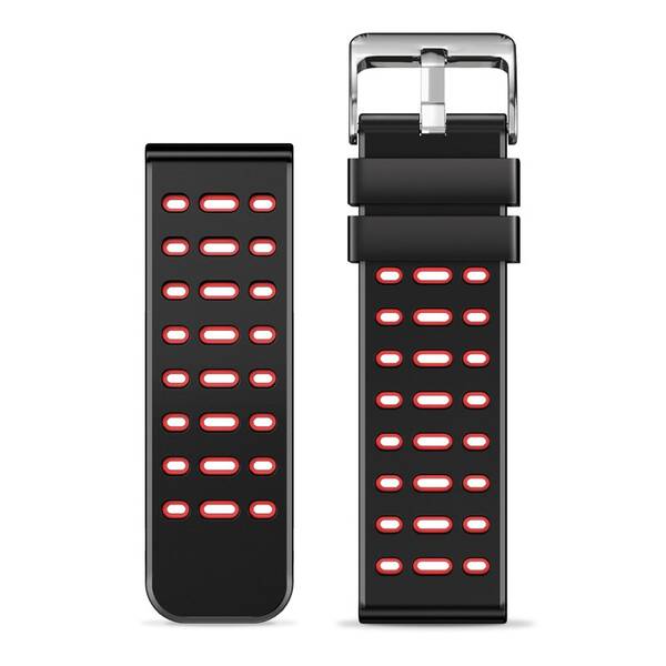 Remienok Aligator 22AW0001, silikónový Duálny 22mm čierny/červený

