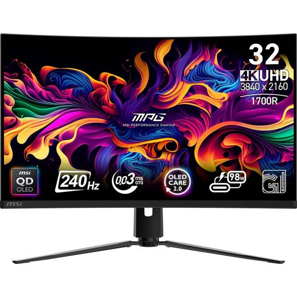 Herný monitor MSI MPG 321CURX QD-OLED čierny


