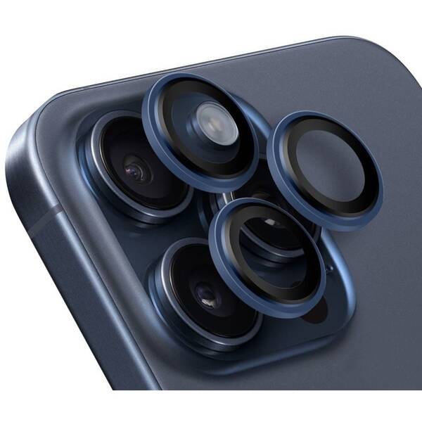 Ochranné sklo šošovky fotoaparátu Obal:Me Lens Protector na Apple iPhone 15 Pro/15 Pro Max modré

