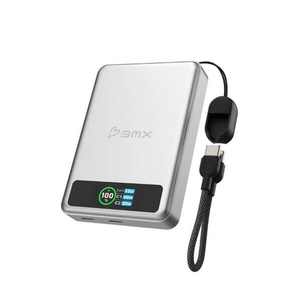 Powerbank BMX SolidSafe™ 10K Solid-State magnetická strieborná

