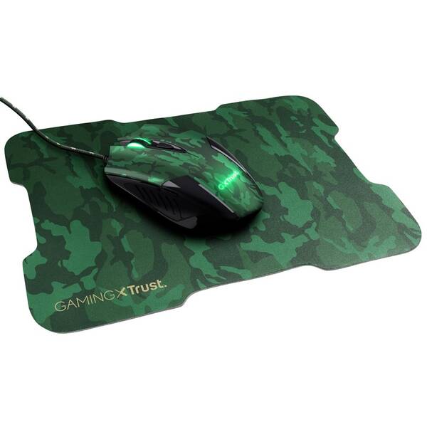 Myš Trust GXT 781 Rixa Camo Gaming & Mouse Pad čierna/zelená

