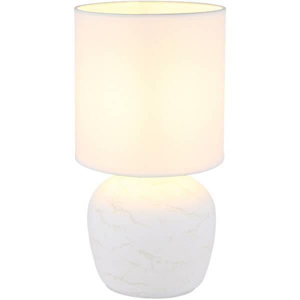 Stolná lampička GLOBO Marble, E14 biela

