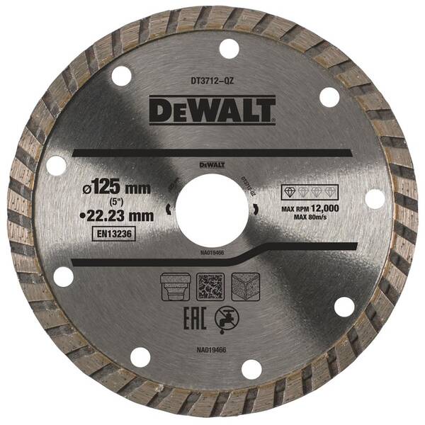 Rezací kotúč Dewalt DT3712, 125 × 22,2 mm 

