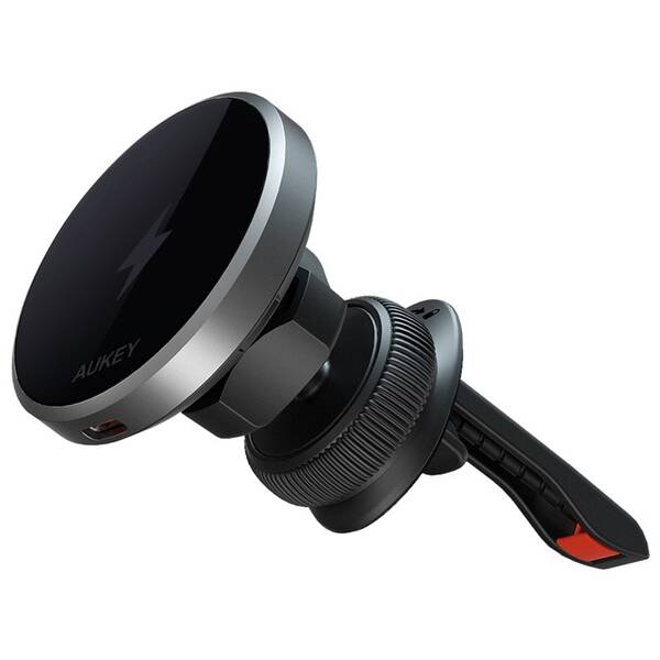 Držiak na mobil Aukey MagFusion Dash Qi sivý

