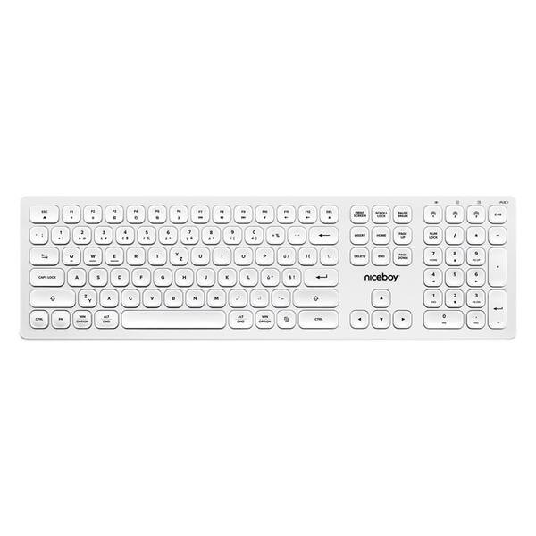Klávesnica Niceboy OFFICE K30, Wireless, CZ/SK layout biela

