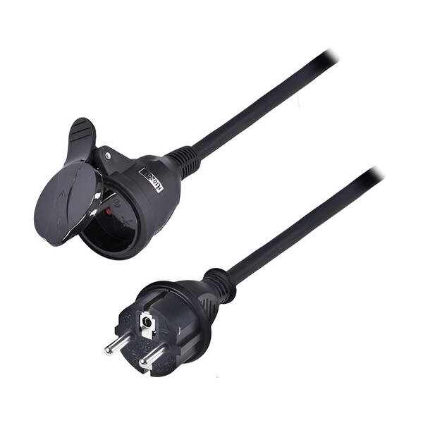 Kábel predlžovací Solight 1 zásuvka, 30m, 3 x 1,5mm2, gumová čierny

