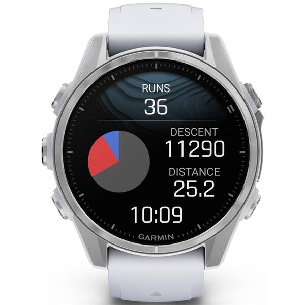 Inteligentné hodinky Garmin fenix 8 43 mm AMOLED - Silver / Whitestone Silicone Band 

