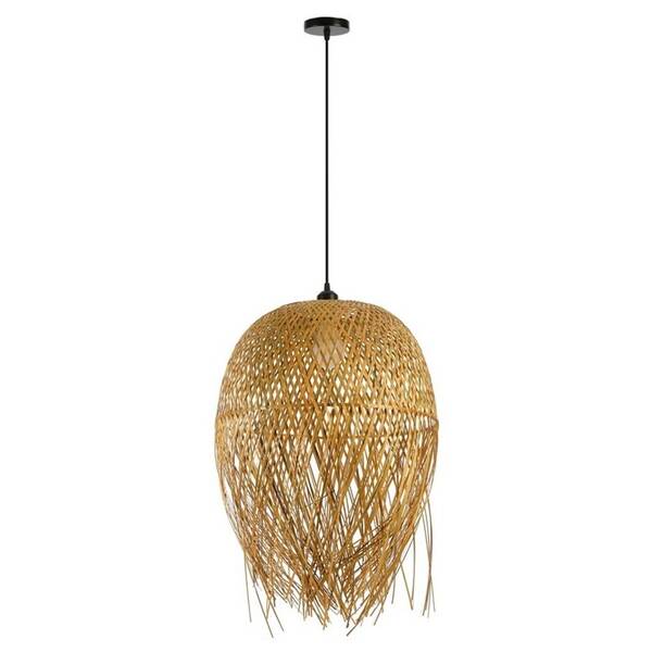 Závesné svietidlo IMMAX BOHO HILO, D45cm, E27, bambus čierne/hnedé

