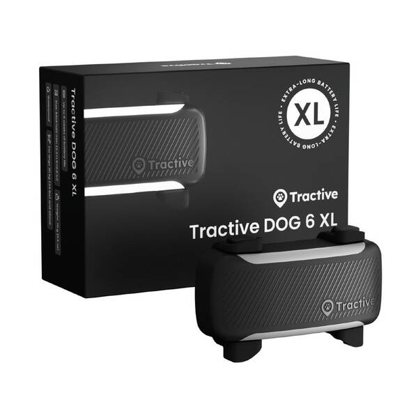 GPS lokátor Tractive DOG 6 XL –  pre psy so sledovaním životných funkcií a zdravotnými upozorneniami čierny

