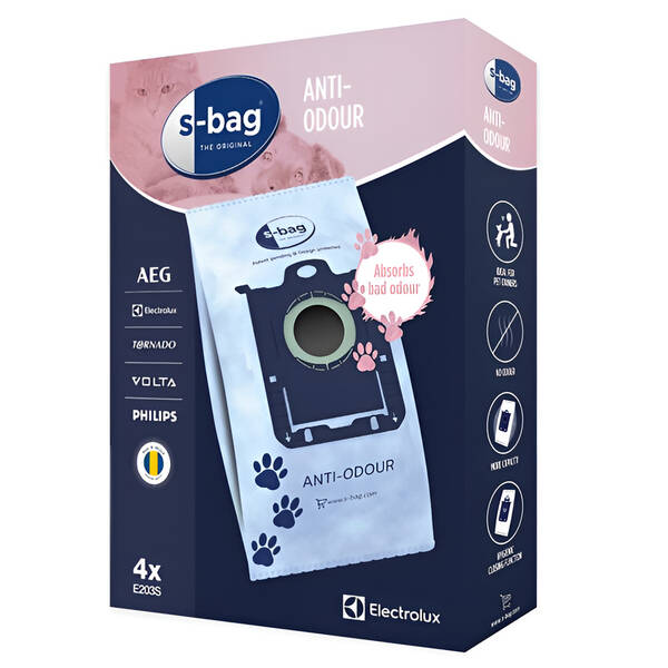Vrecká pre vysávače Electrolux s-bag® Anti-Odour E203S (4 ks) 

