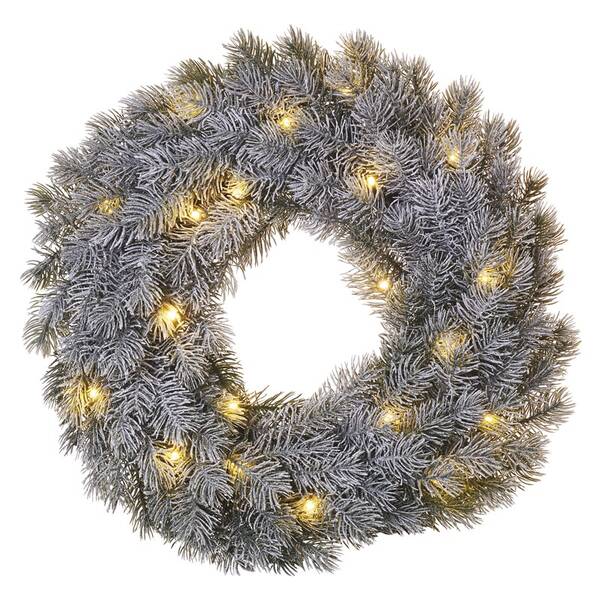 LED dekorácie EMOS 20 LED adventný veniec, 40 cm, 2x AA, vnútorná, teplá biela, časovač 

