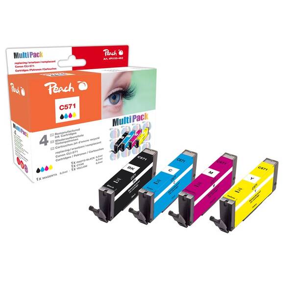 Cartridge Peach Canon CLI-571 MultiPack, 4x8,5 ml, CMYK 

