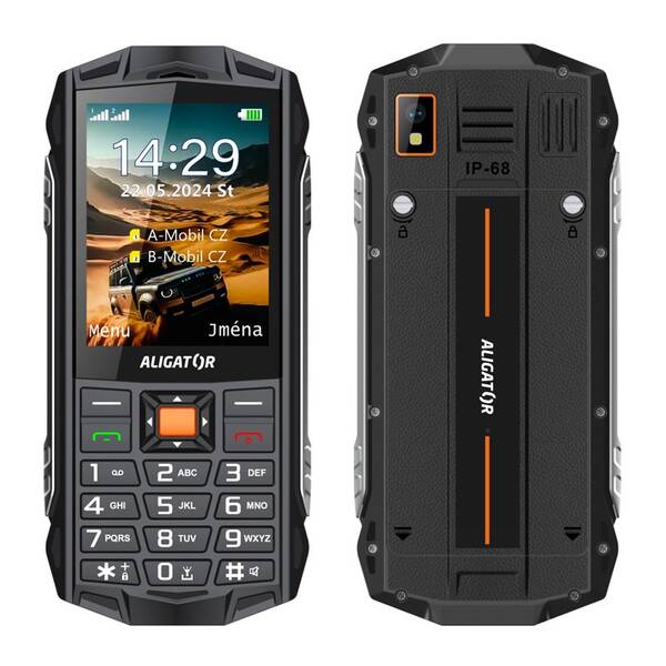 Mobilný telefón Aligator R45 eXtremo čierny/oranžový

