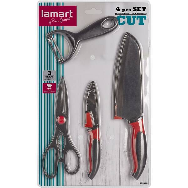 Sada kuchynského náčinia Lamart LT2098 CUT strieborná/oranžová

