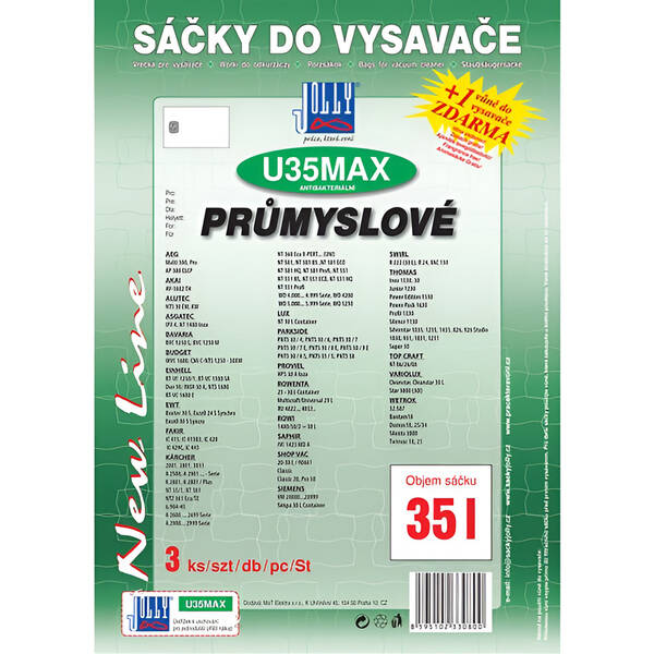 Vrecká pre vysávače Jolly U35 MAX 

