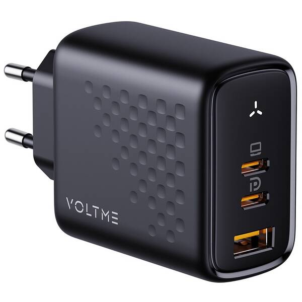 Nabíjačka do siete Voltme Revo 65 2xUSB-C, 1xUSB-A 65W čierna

