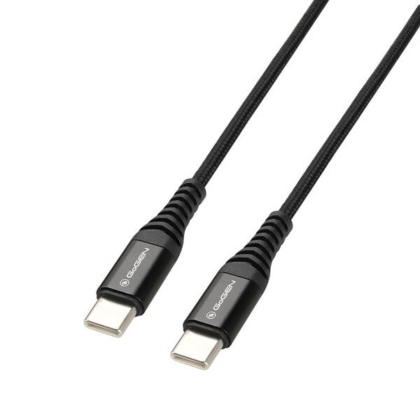 Kábel GoGEN USB-C / USB-C, 1m, opletený čierny

