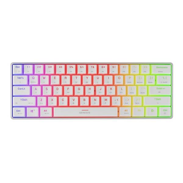 Klávesnica Genesis THOR 660 G2, RGB, Bluetooth, Gateron Brown, US layout biela

