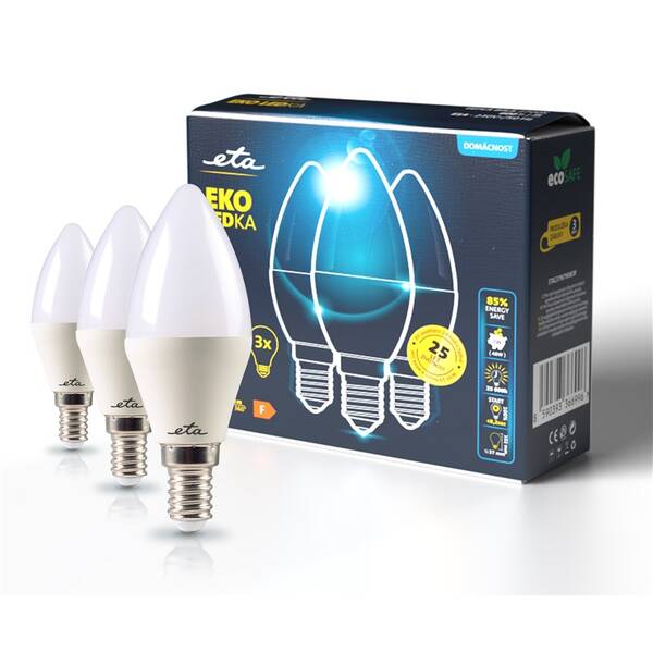 LED žiarovka ETA EKO LEDka sviečka 7W, E14, teplá biela, 3ks 

