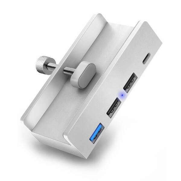 USB Hub Connect IT 4v1 na dosku stola, USB-C/3x USB strieborný

