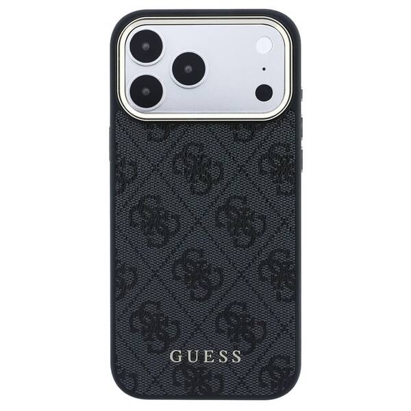 Kryt na mobil Guess 4G Gold Frame MagSafe na Apple iPhone 18 Pro čierny

